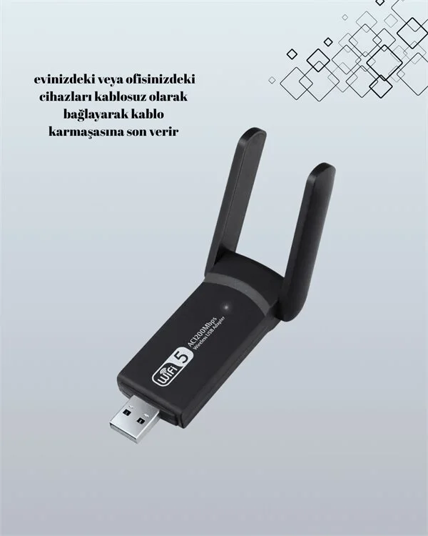USB 3.0 Wireless Adaptör – 2.4GHz & 5GHz Destekli