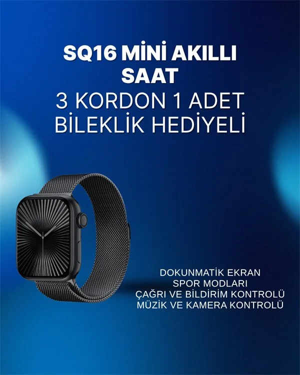 Mini Series 10 Akıllı Saat | 3 Kordon + Bileklik Hediyeli Tüm Telefonlarla Uyumlu