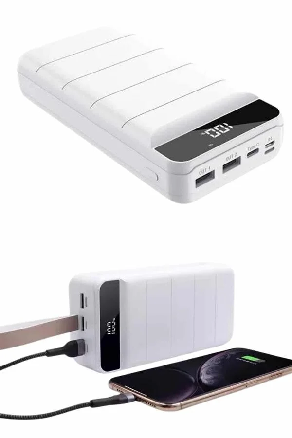 50.000 Mah Powerbank Turbo Hızlı Led Göstergeli Android İOS Uyumlu Taşınabilir Askılı