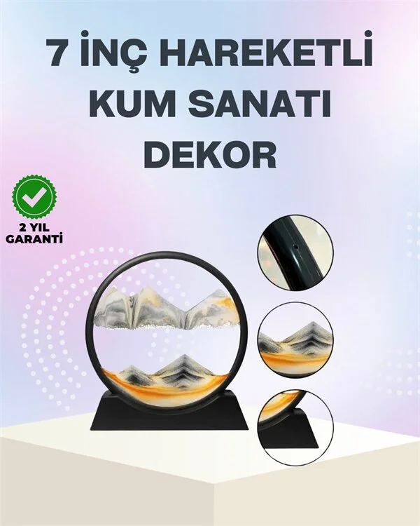 Zihin Açıcı Kum Manzarası – 3D Dinamik Kum Tablosu Dekoratif Dönüştükçe Yenilenen Sakinleştirici Sanat Eseri