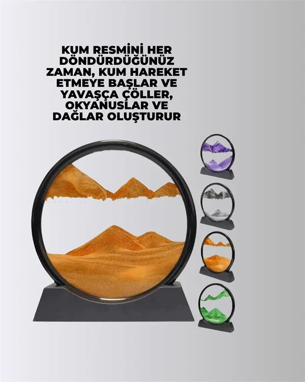 Zihin Açıcı Kum Manzarası – 3D Dinamik Kum Tablosu Dekoratif Dönüştükçe Yenilenen Sakinleştirici Sanat Eseri