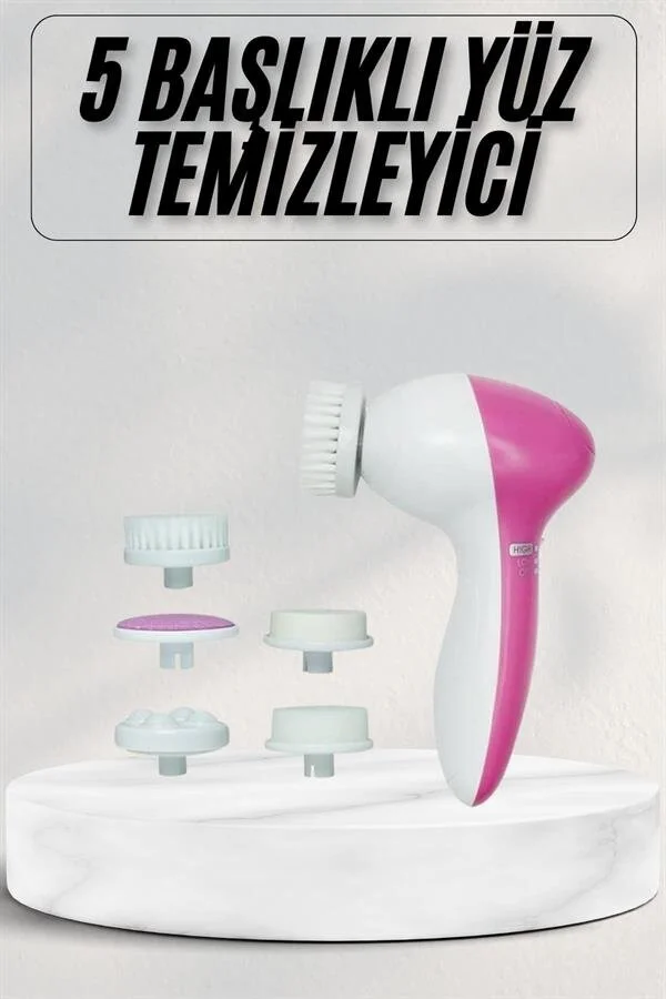Cilt Temizleme ve Masaj Aleti 5 Başlıklı Akne ve Sivilce Önleyici