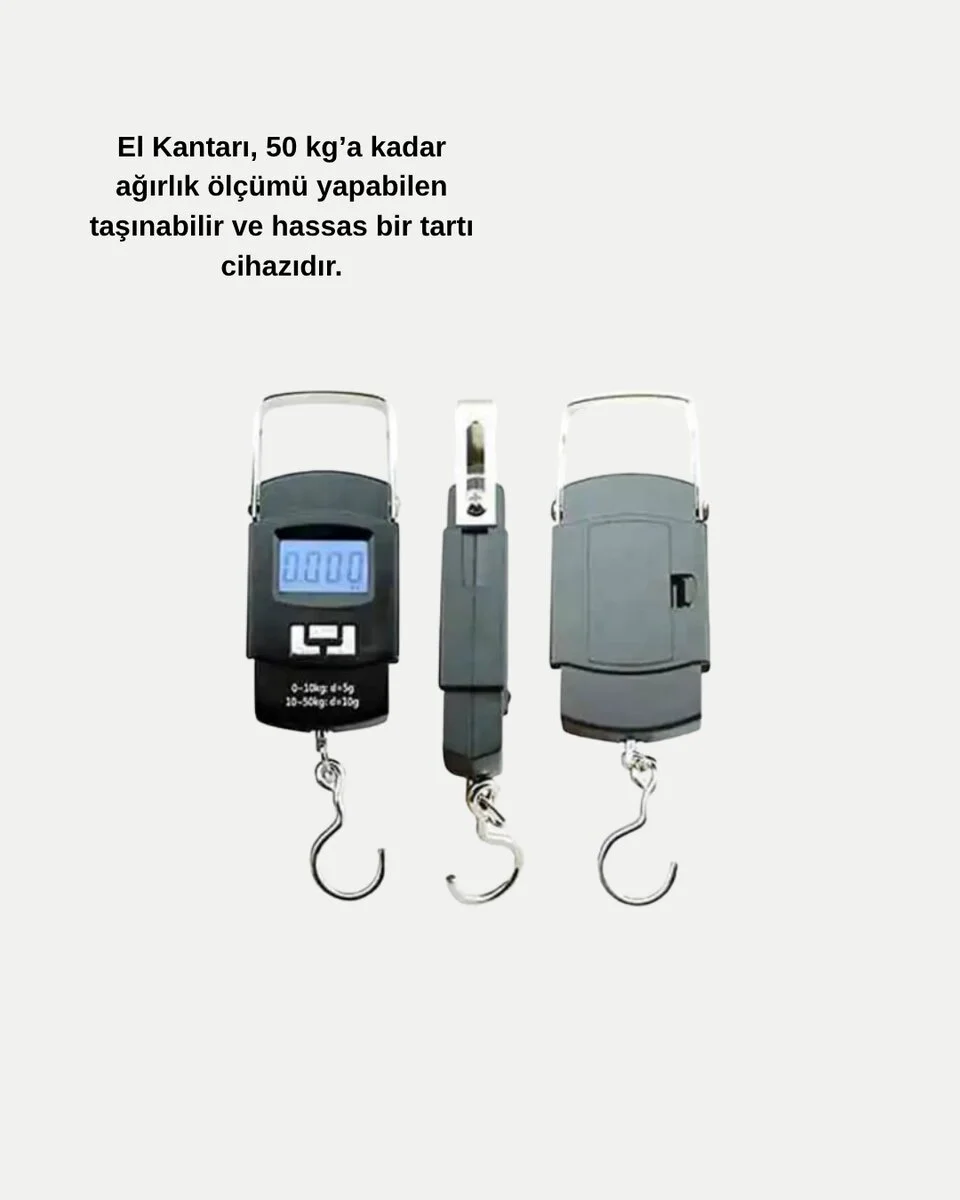 Portatif Dijital El Kantarı – Bavul Kargo ve Paket Tartı Cihazı 50 Kg