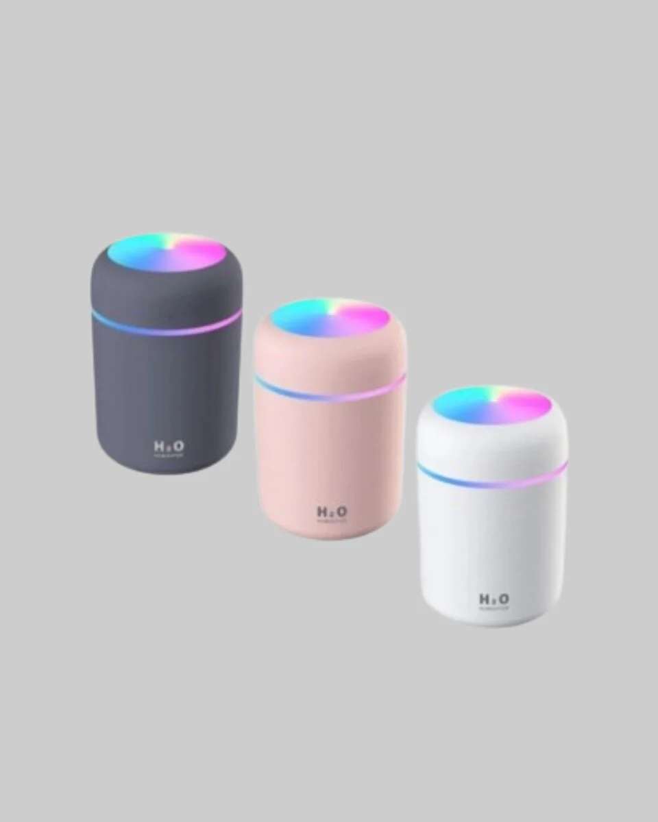 Taşınabilir USB Mini Nemlendirici – LED Aydınlatmalı Çift Püskürtme Modu