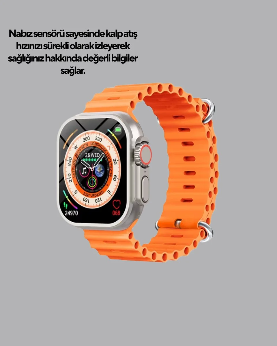 Kordonlu Akıllı Saat – Sesli Görüşme GPS Nabız ve Uyku Takibi