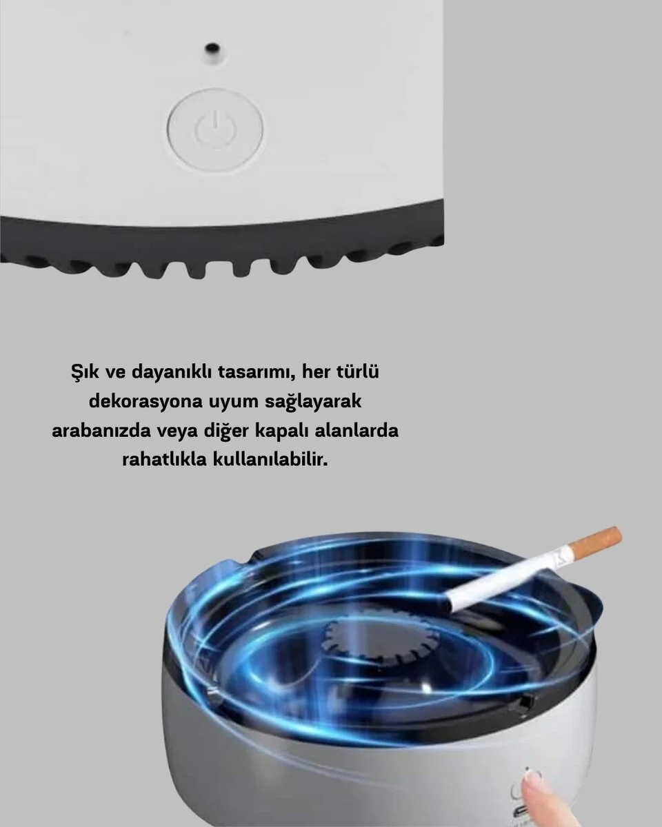Hava Temizleyici Küllük – Sigara Dumanı Filtreli Sessiz Çalışan Şık Tasarım