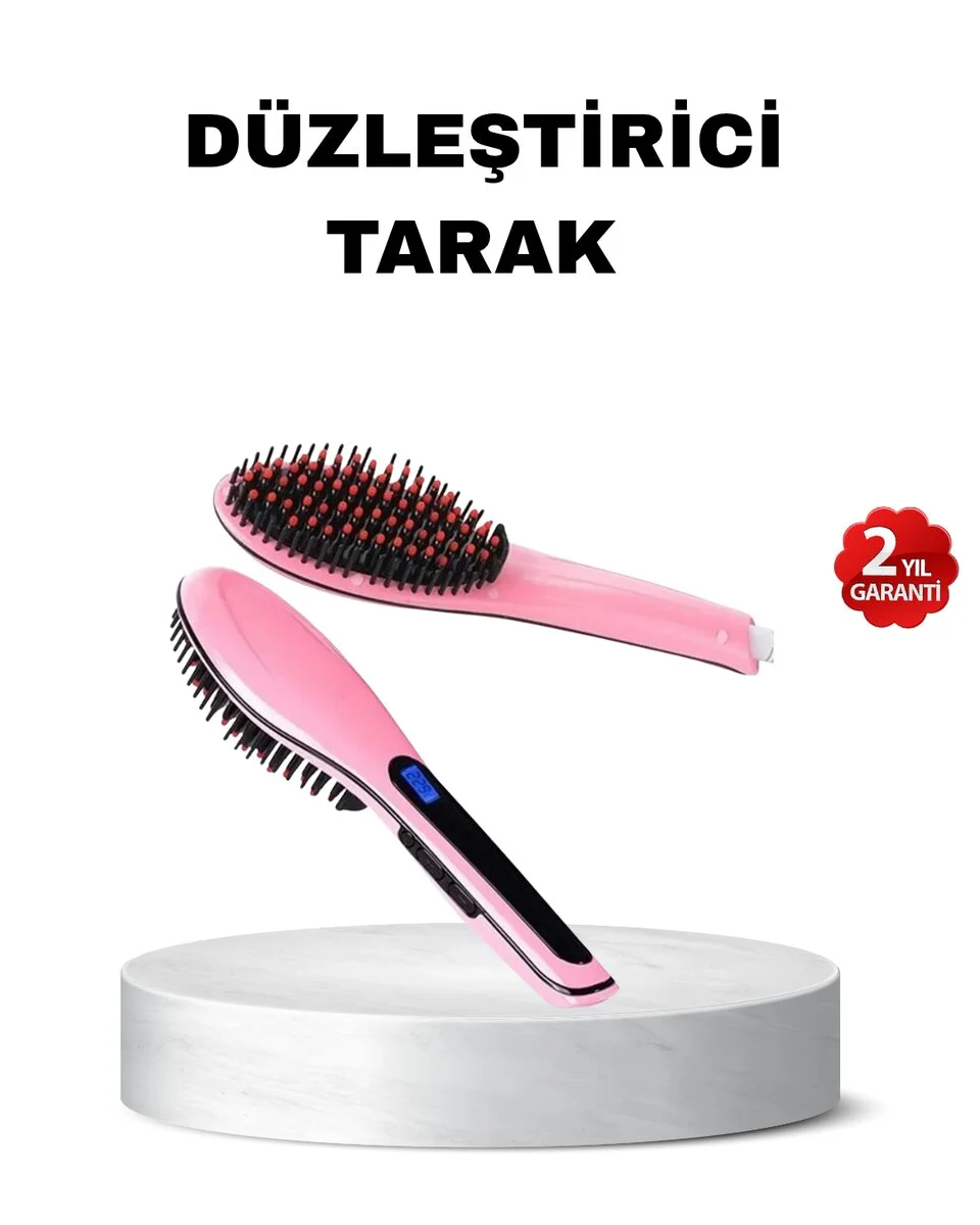 Dijital Ekranlı Seramik Saç Düzleştirici Tarak – 5 Kademeli Isı Ayarı İyon Kontrollü