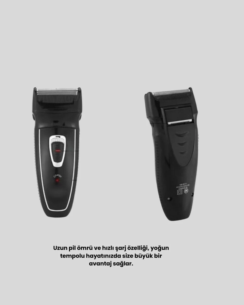 Uzun Pil Ömürlü Şarjlı Tıraş Makinesi – Hızlı Şarj Ergonomik Tasarım Çok Yönlü Kullanım