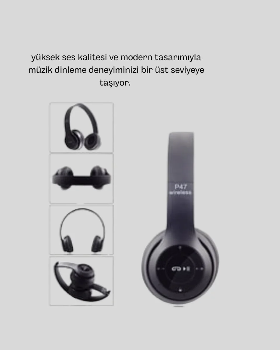 Bluetooth Kablosuz Kulaklık – Extra Bass TF Kart Mikrofonlu Ayarlanabilir Ergonomik Tasarım
