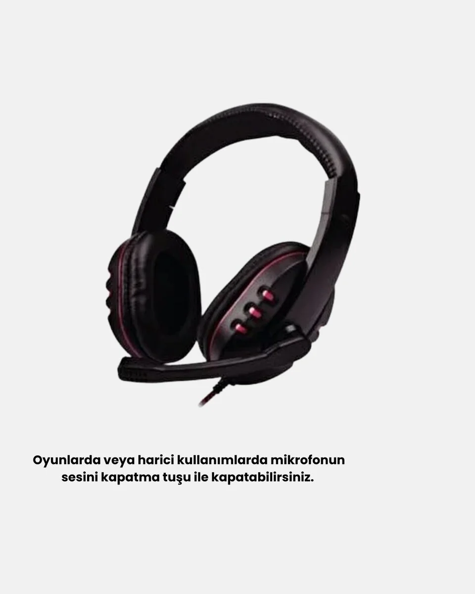 Profesyonel Gaming Kulaklık – Mikrofonlu Yumuşak Pedli Stereo Ses Kalitesi Tere Dayanıklı