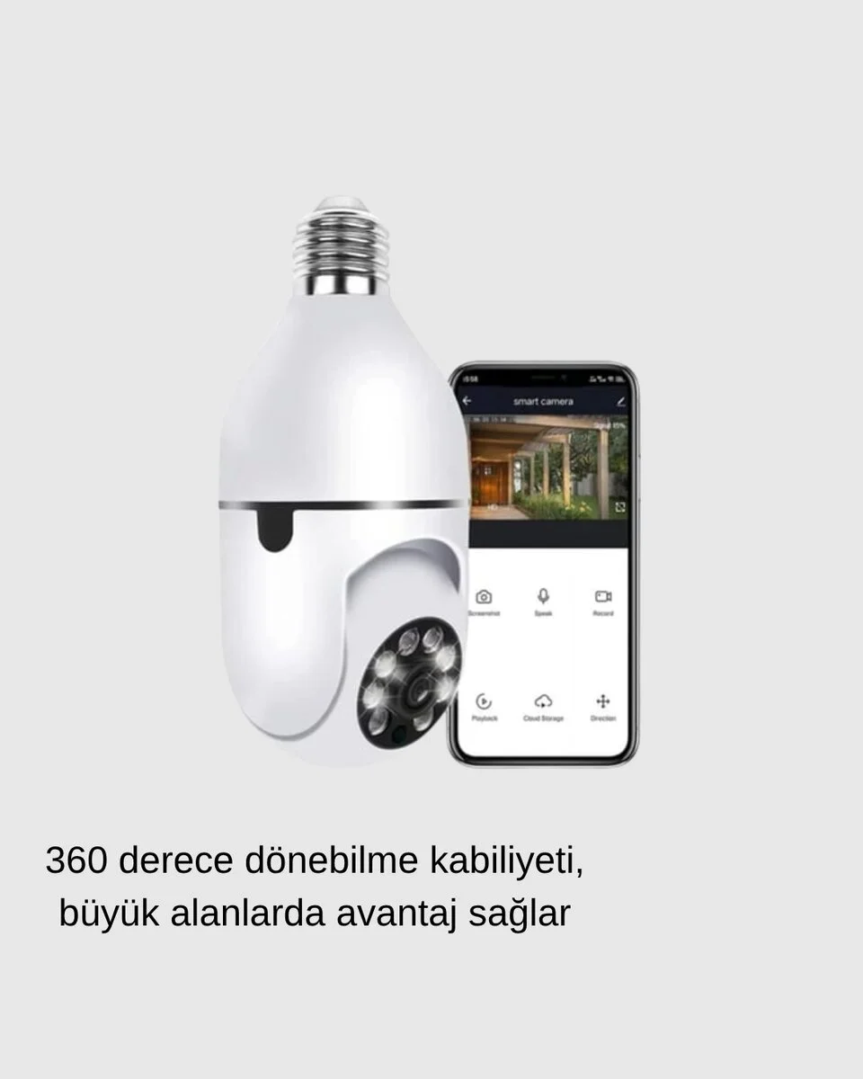 Akıllı Duylu 360° Güvenlik Kamerası – PTZ Özellikli Uzaktan Kontrollü Akıllı Kamera
