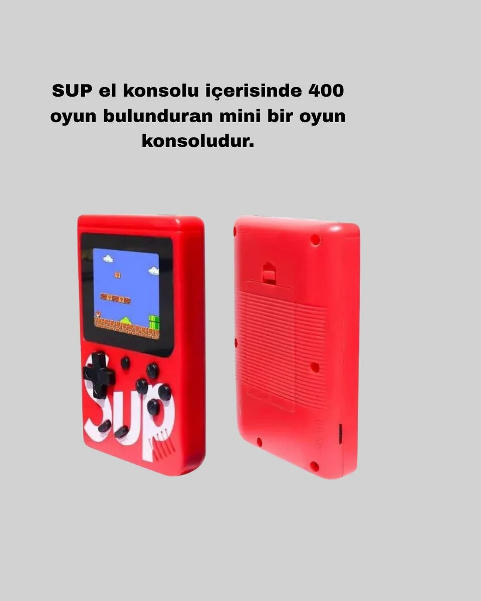 SUP Retro El Konsolu – 500 Oyun 2 Oyunculu 3 İnç Ekran Taşınabilir Şarjlı Atari
