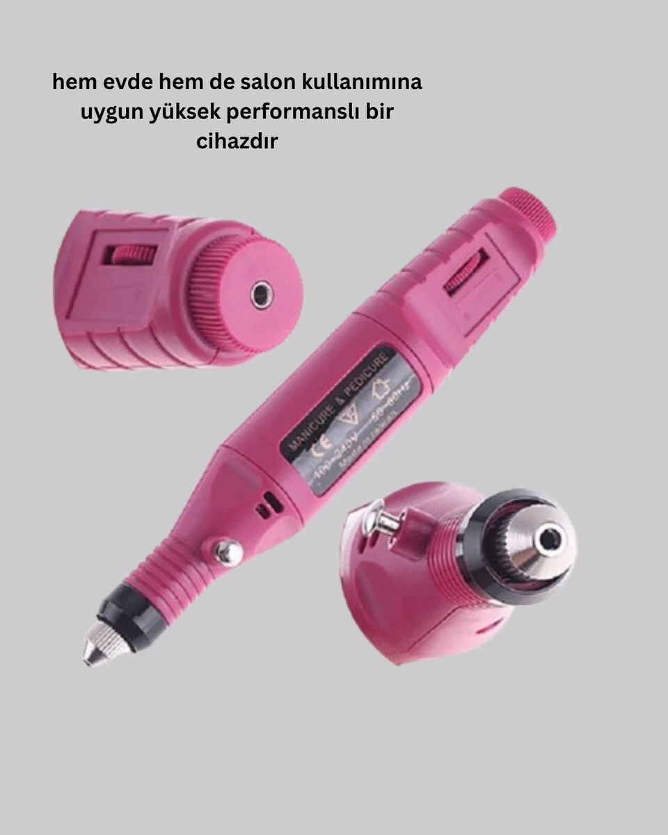 Profesyonel Tırnak Matkap Makinesi – USB Şarjlı Ayarlanabilir Hız Düşük Titreşimli ve Sessiz Çalışma