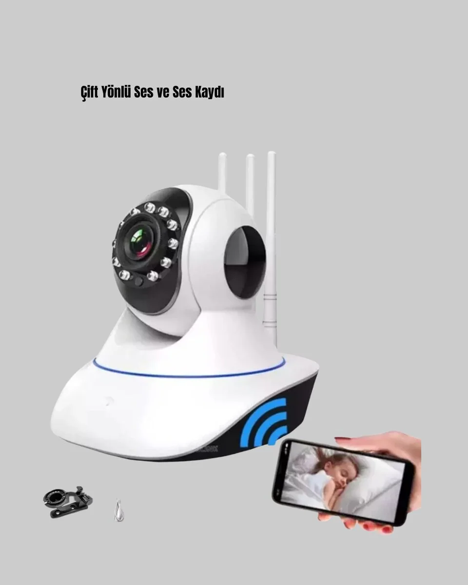 Akıllı IP Güvenlik Kamerası – 1080P HD Gece Görüşlü Hareket Algılamalı