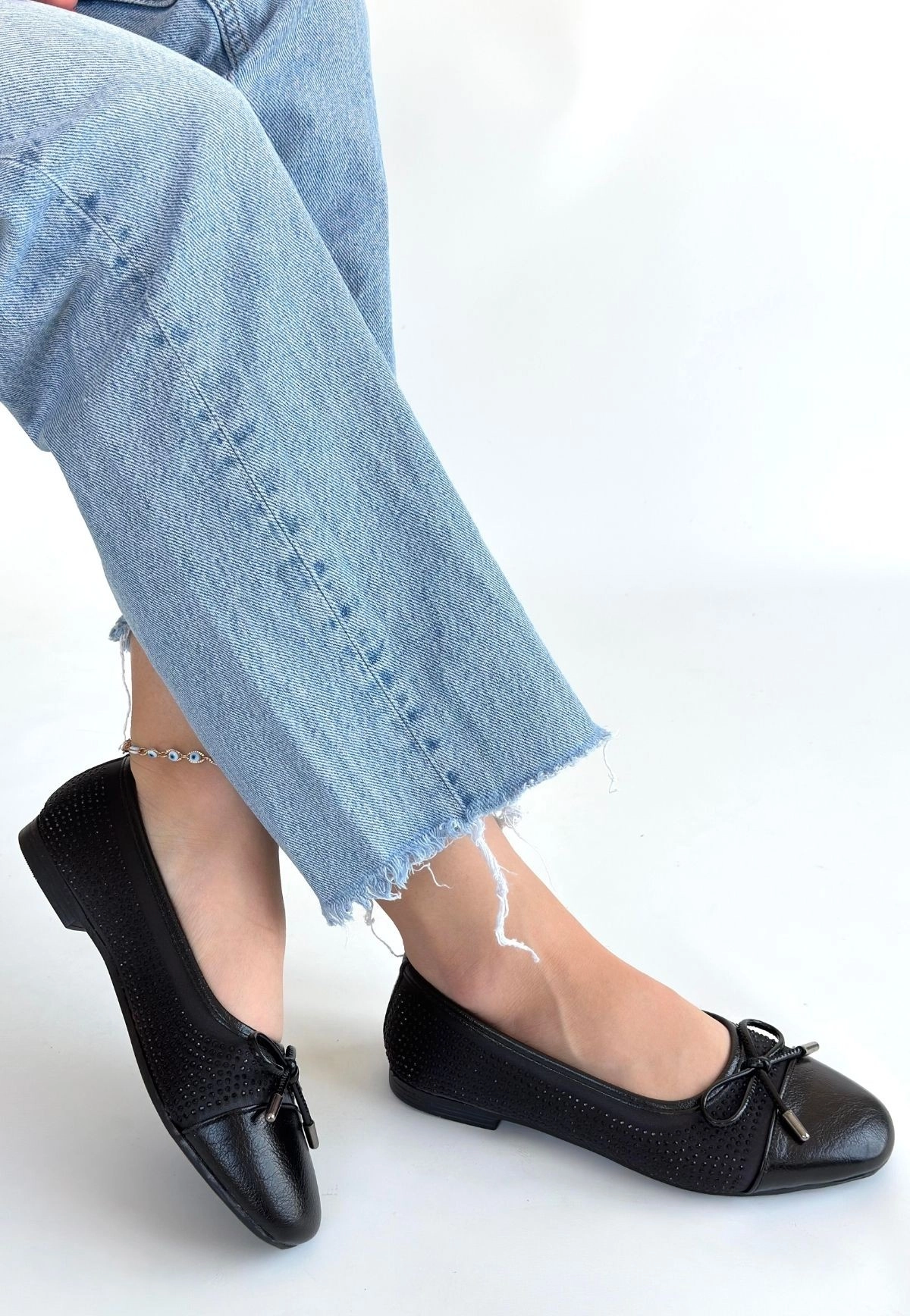 Etya Siyah Cilt Babet Ayakkabı