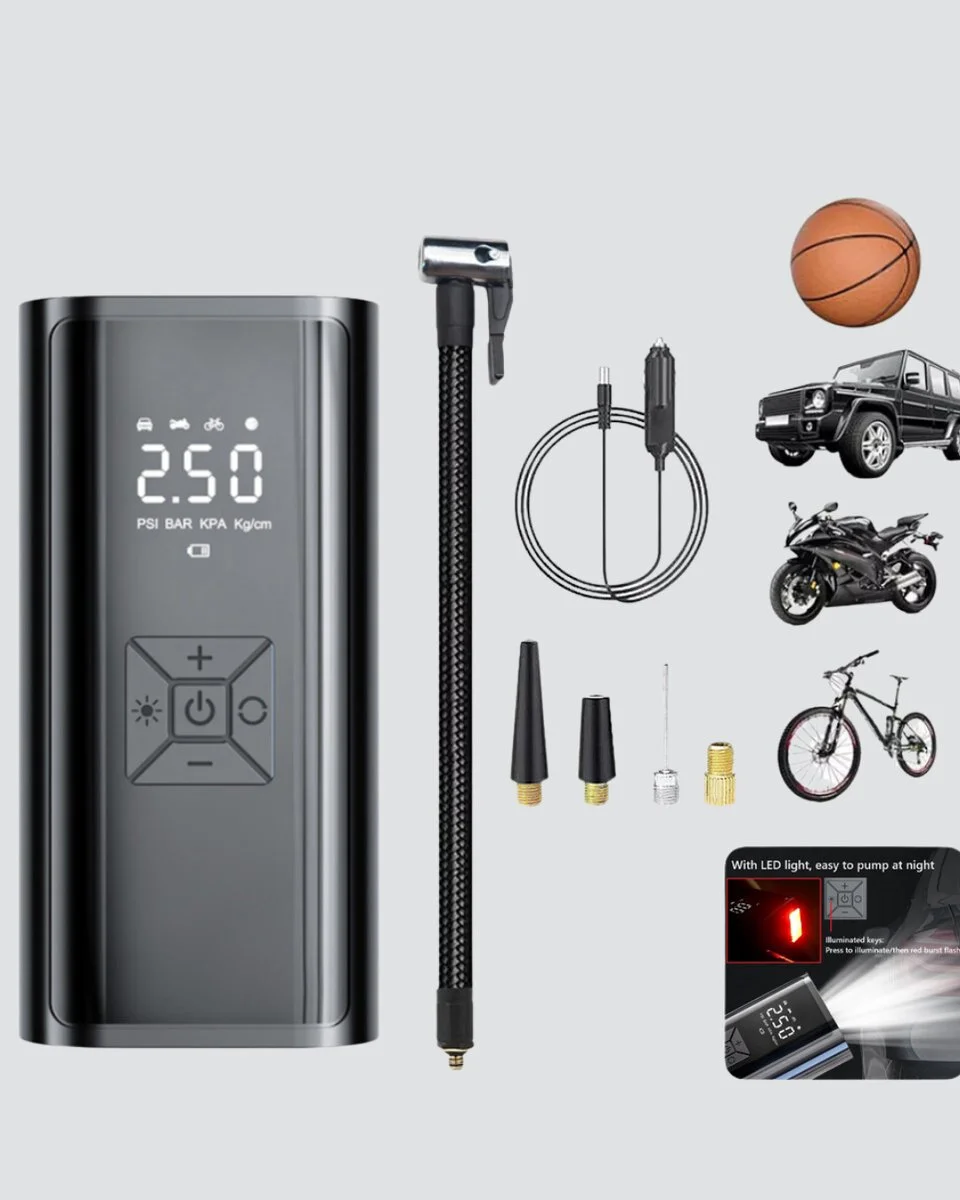 Taşınabilir 80W Kablosuz Lastik Şişirme Pompası Dijital Ekranlı