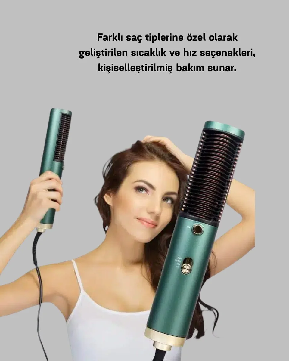 İyon Teknolojili Profesyonel Saç Kurutma ve Şekillendirme Makinesi 360° Dönebilen