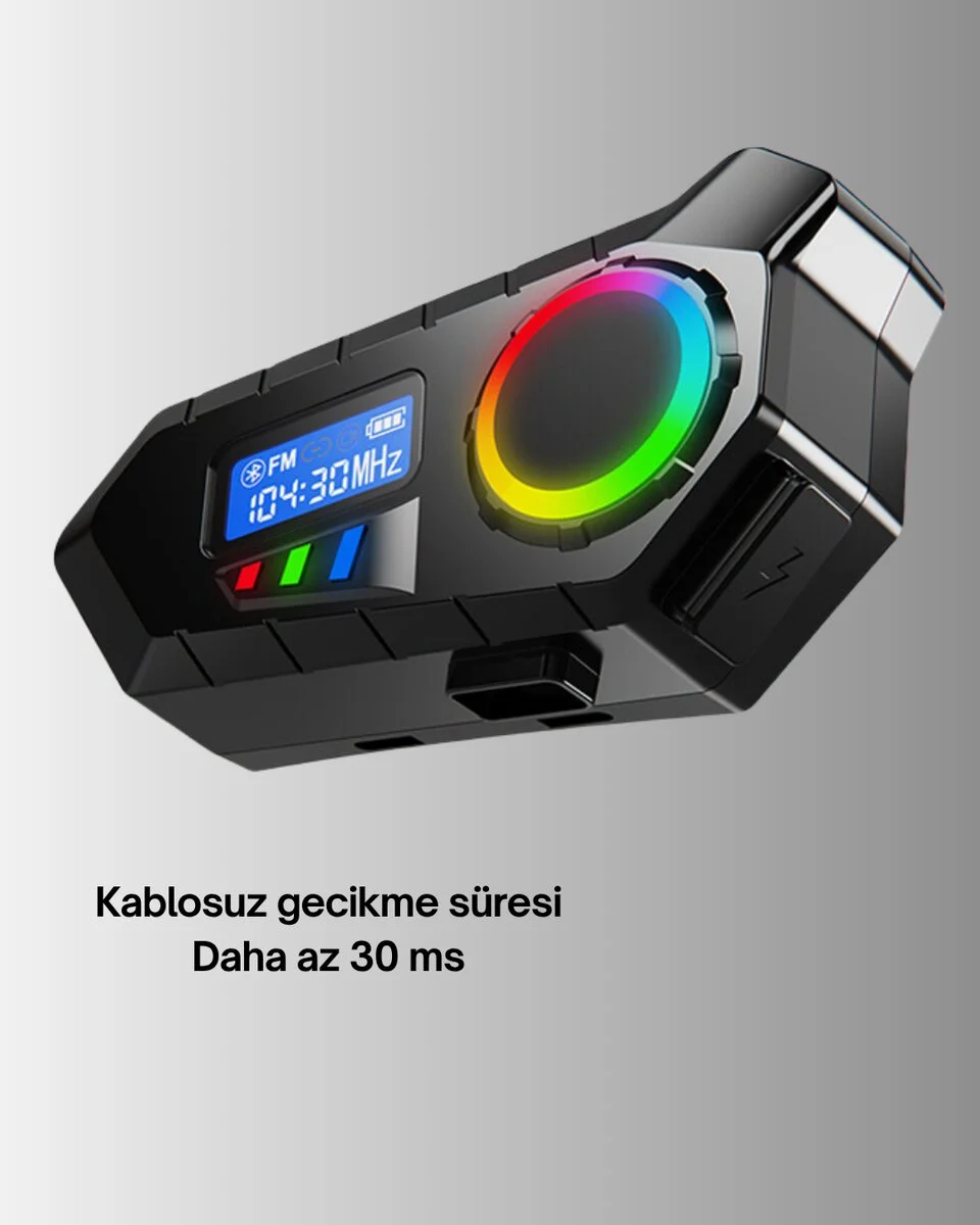 Suya Dayanıklı Bluetooth  İnterkom 5.4 Hoparlör 500mAh Batarya ve FM Radyo Özellikli