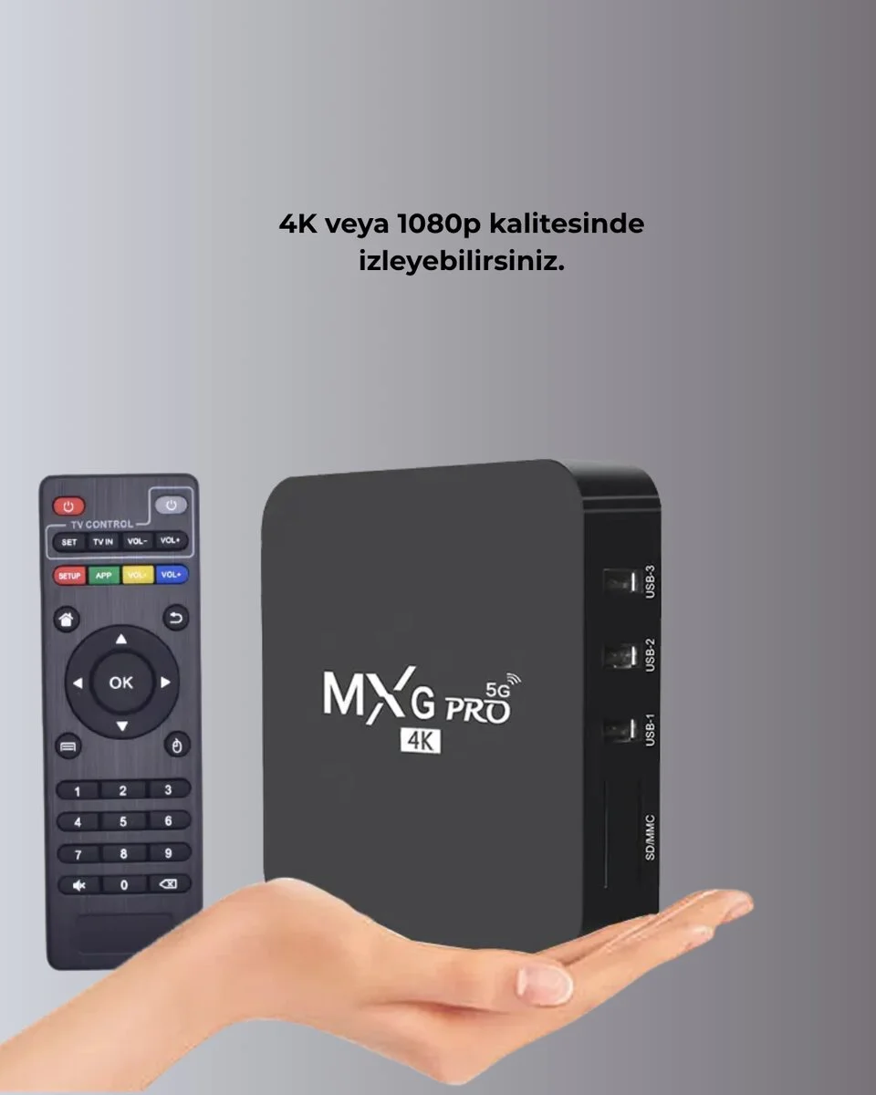 Android TV Box 4K – 2GB RAM 16GB ROM Kablosuz Wi-Fi Medya Oynatıcı