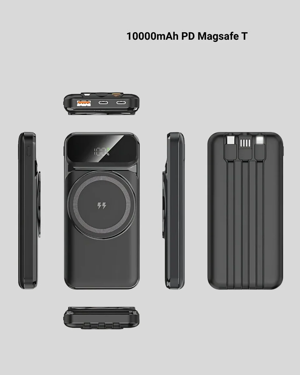 10000 mAh Kablosuz Powerbank – 15W Hızlı Şarj  Type-C Çoklu Çıkışlı