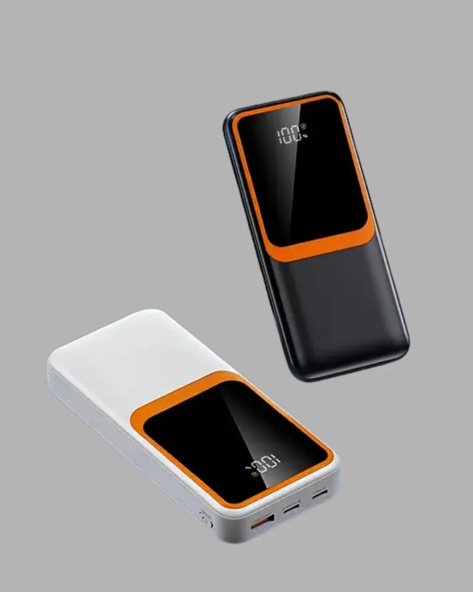 Powerbank 10000 mAh – Çift USB Çıkışlı Type-C Girişli Şık Beyaz Tasarım