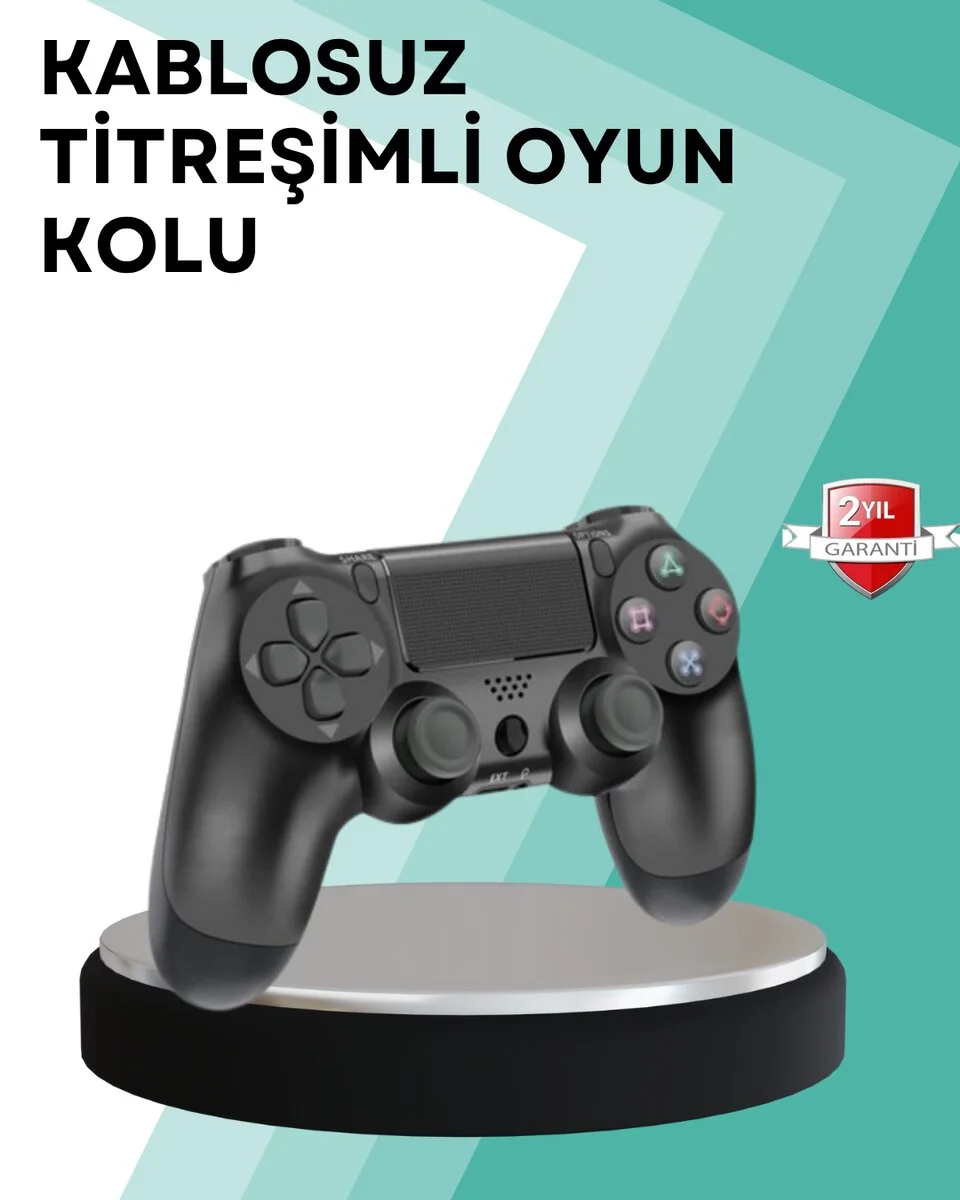 Kablosuz PS4 Oyun Kolu – Çift Titreşimli Motor Uzun Pil Ömrü ve Hassas Kontrol
