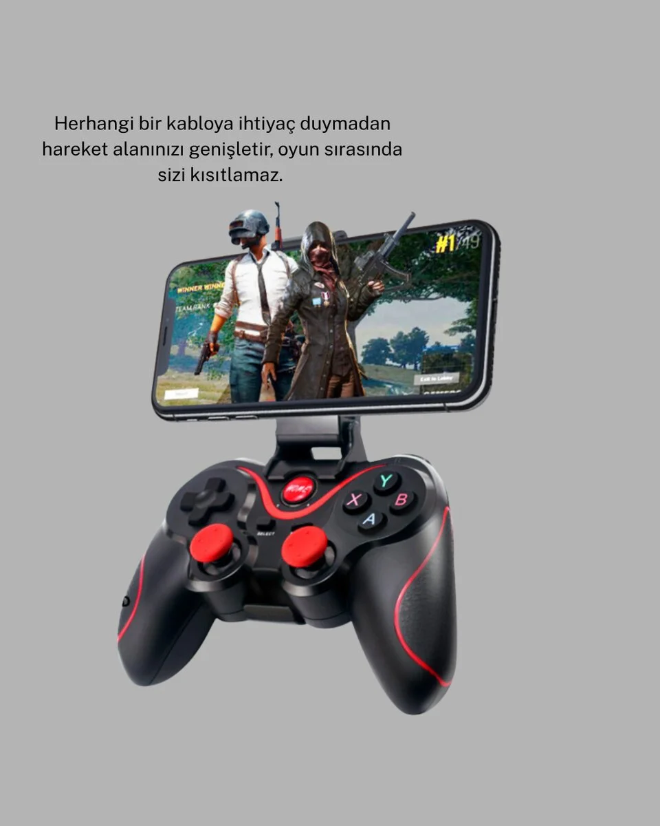 Bluetooth Gamepad Kablosuz Oyun Kumandası Tek Cihaz Destekli
