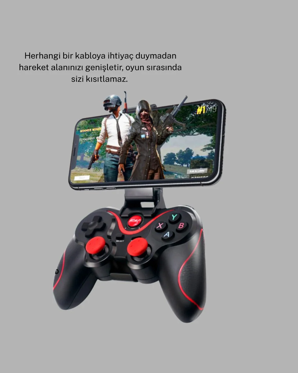 Kablosuz Bluetooth Oyun Kolu Mobil TV PC Uyumlu Ergonomik Tasarım