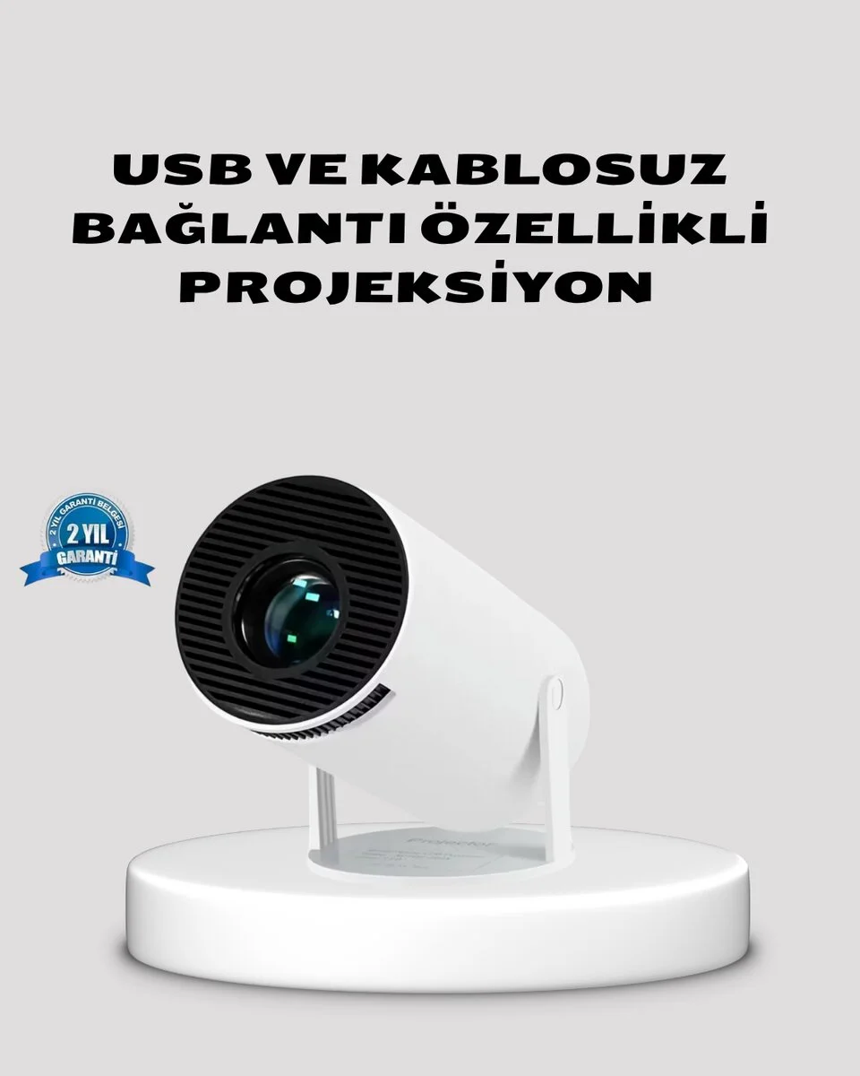 HDMI USB Bağlantılı 4K Destekli Taşınabilir Projeksiyon Cihazı