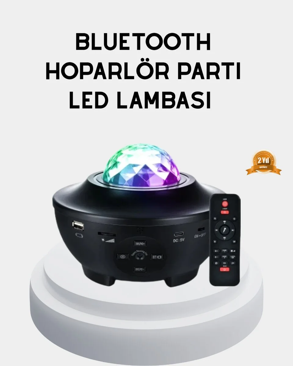 LED Yıldızlı Projektör Galaxy Modlu Renk ve Parlaklık Ayarlı Gece Lambası