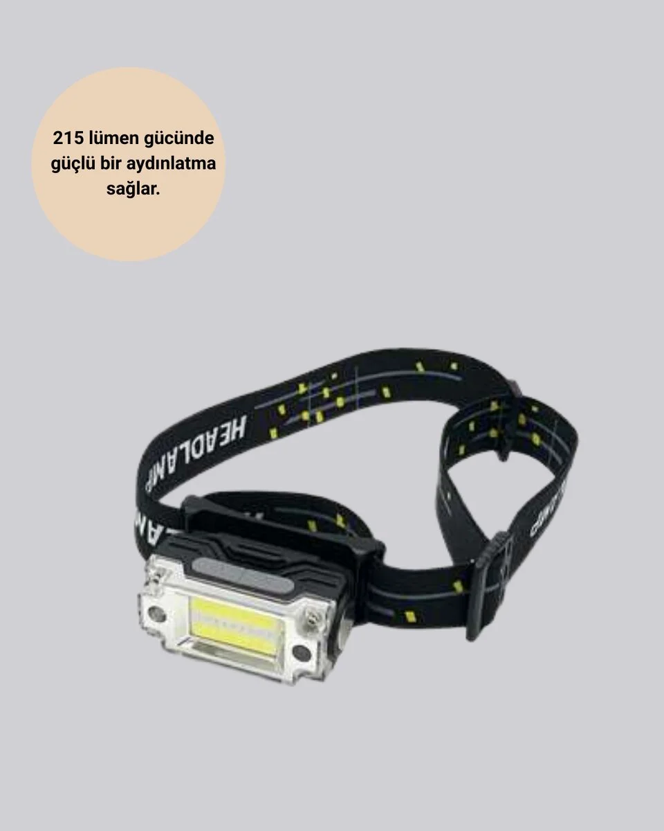 Kompakt LED Kafs Feneri USB Şarjlı Manyetik 2 Işık Modlu 215 Lümen
