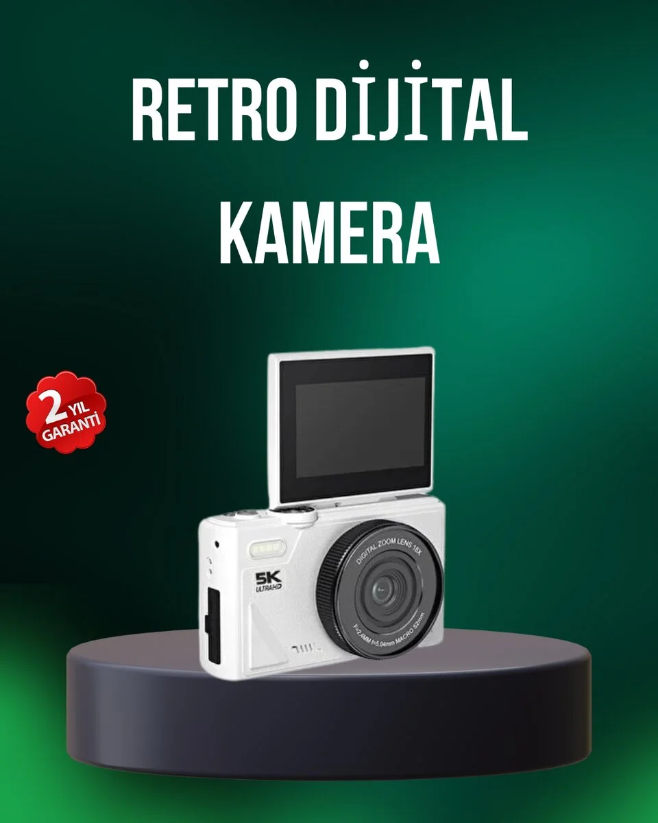 5K 75MP Dijital Kamera WiFi Aktarımlı Otofokus ve 18x Dijital Zoom