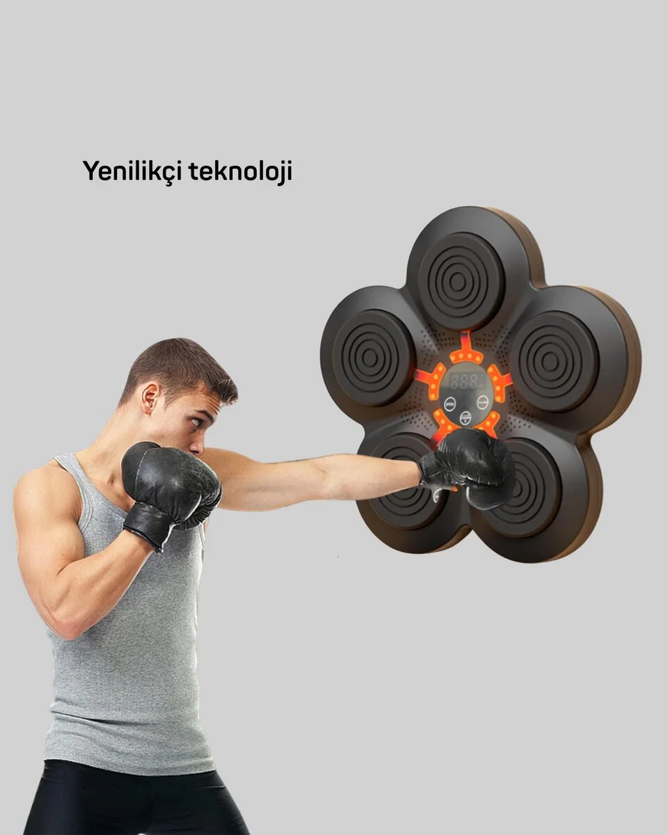 Bluetoothlu Akıllı Boks Antrenman Cihazı Işıklı Hedefli Kardiyo ve Fitness Aleti