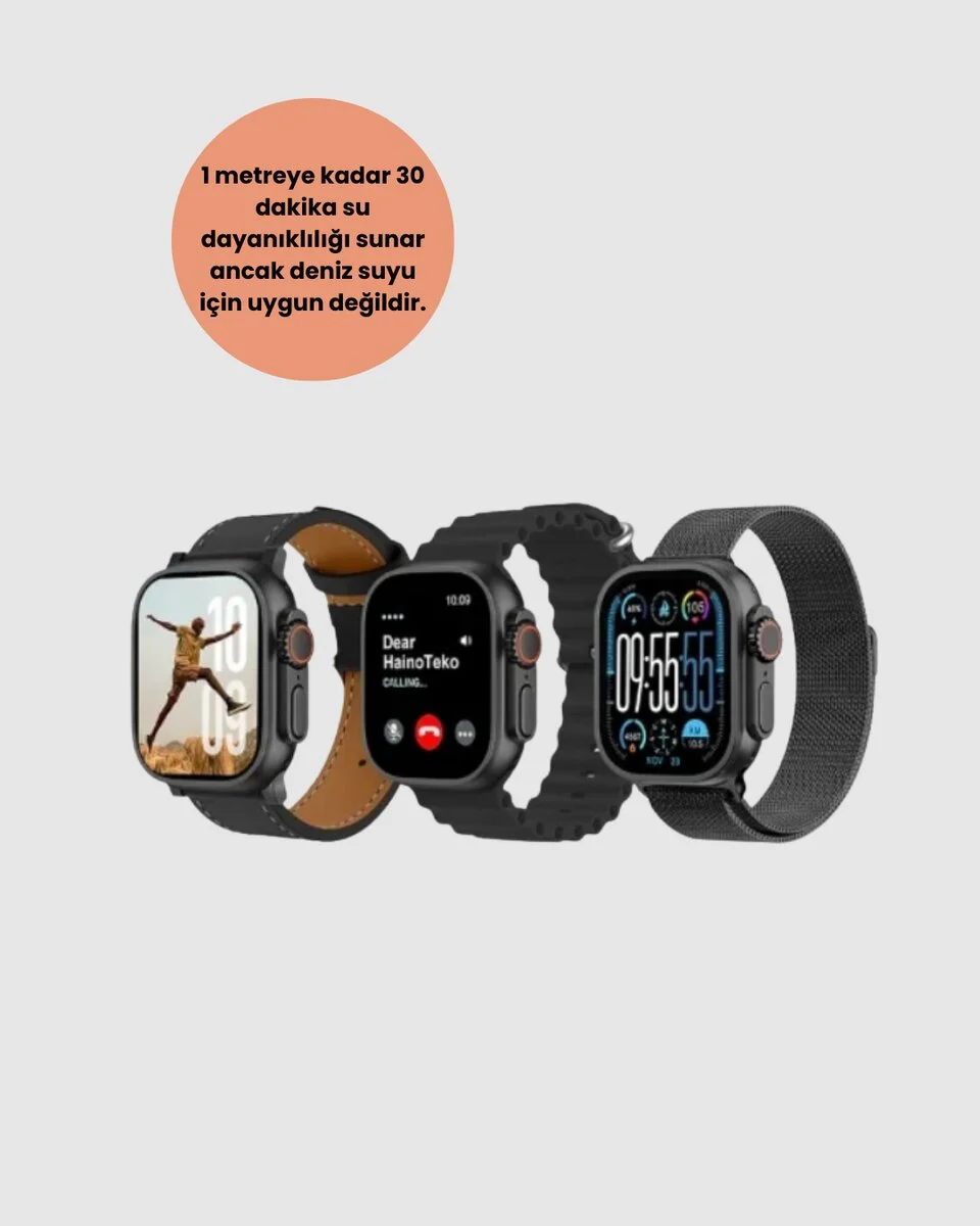 AMOLED Akıllı Saat Bluetooth Arama Su Geçirmez