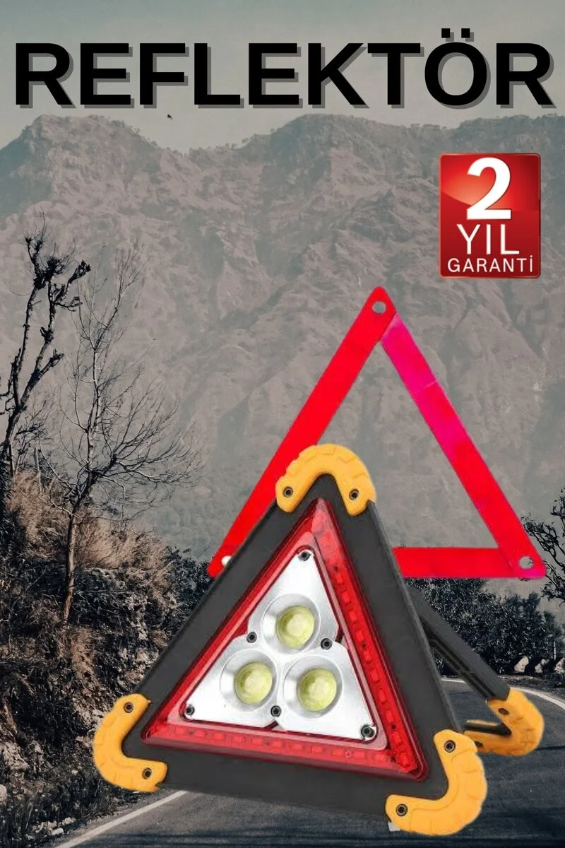 Solar Şarjlı Çok Fonksiyonlu Reflektör Işıklı Ikaz Lambası Acil Durum Reflektörü Acil Durum Uyarı Lambası