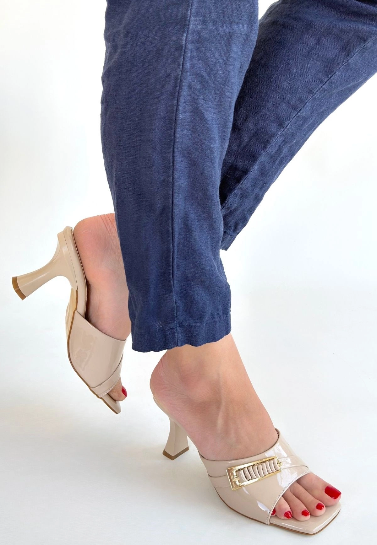 Sief Bej Rugan Topuklu Terlik