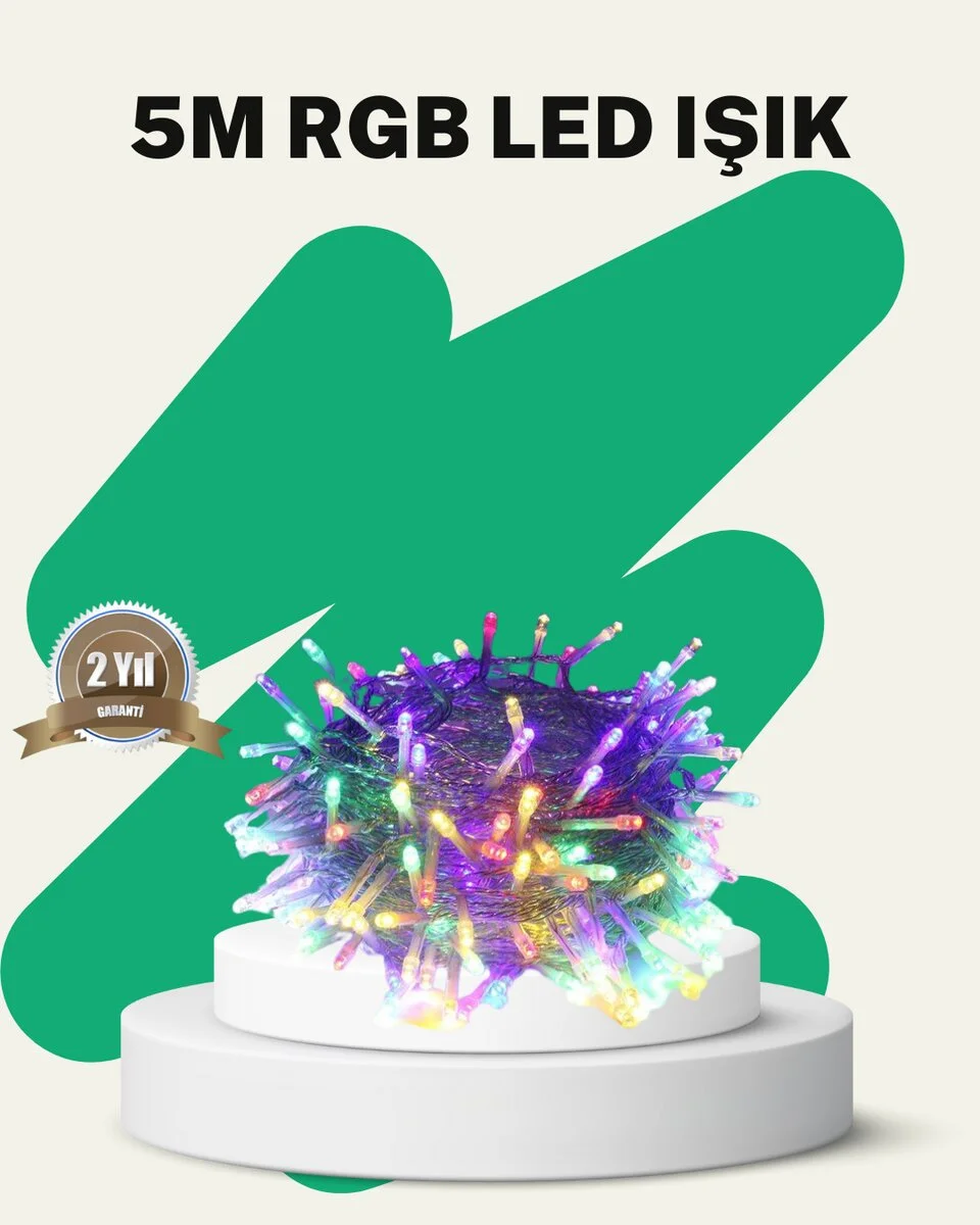 50’li LED Şeffaf Kablolu 5 m Aydınlatma Işık Süsleme Led