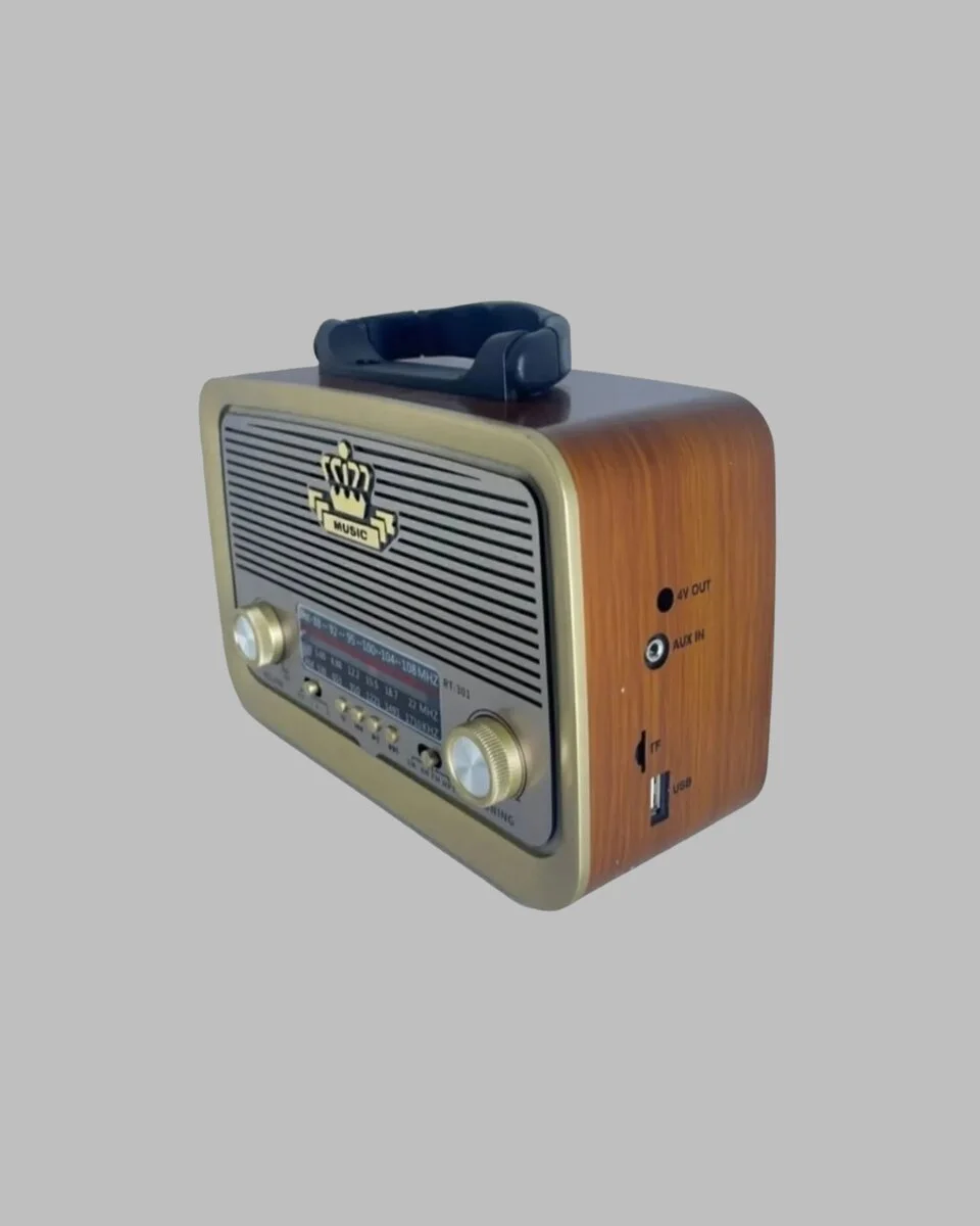 Taşınabilir Nostalji Radyo Bluetooth USB AUX Girişli