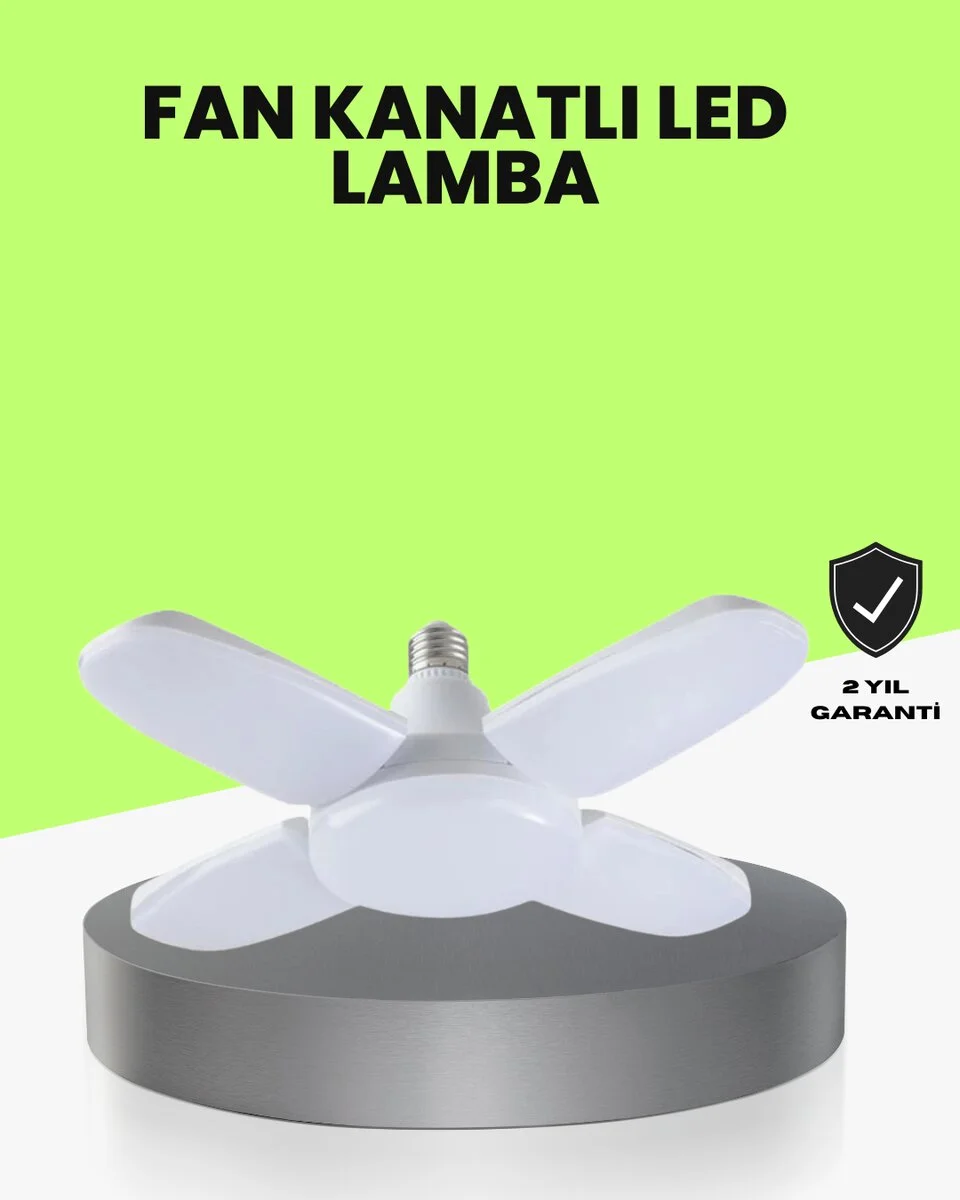 Katlanabilir 4 Kollu LED Ampül 60 Watt 6000 Lumen Beyaz Işık