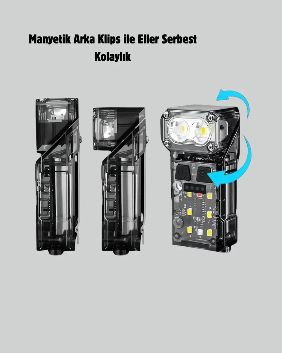 3 Fonksiyonlu LED Far El Feneri Çalışma Lambası Uzun Pil Ömürlü