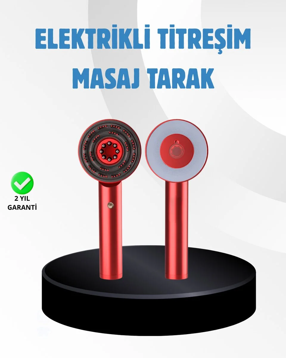 Saç Büyüme Destekleyici Elektrikli Masaj Tarak LED ve Titreşimli