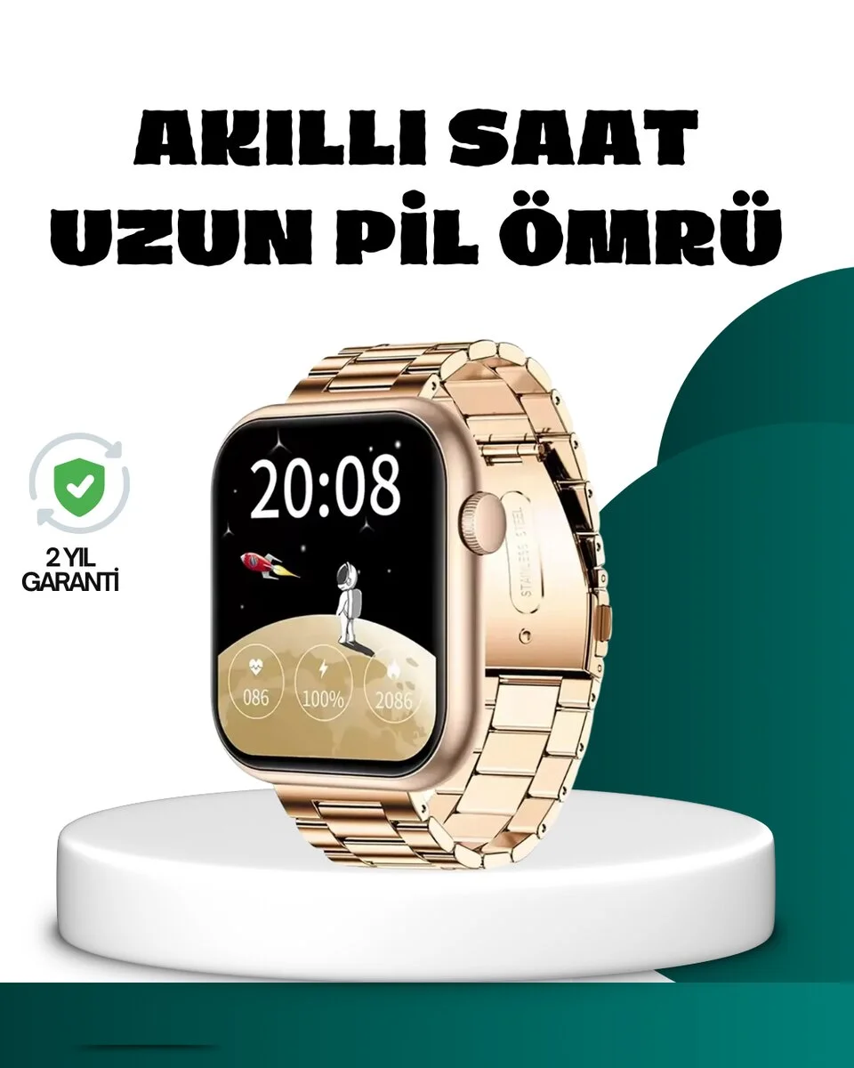 Bluetooth Arama Özellikli Akıllı Saat Uzun Pil Ömürlü