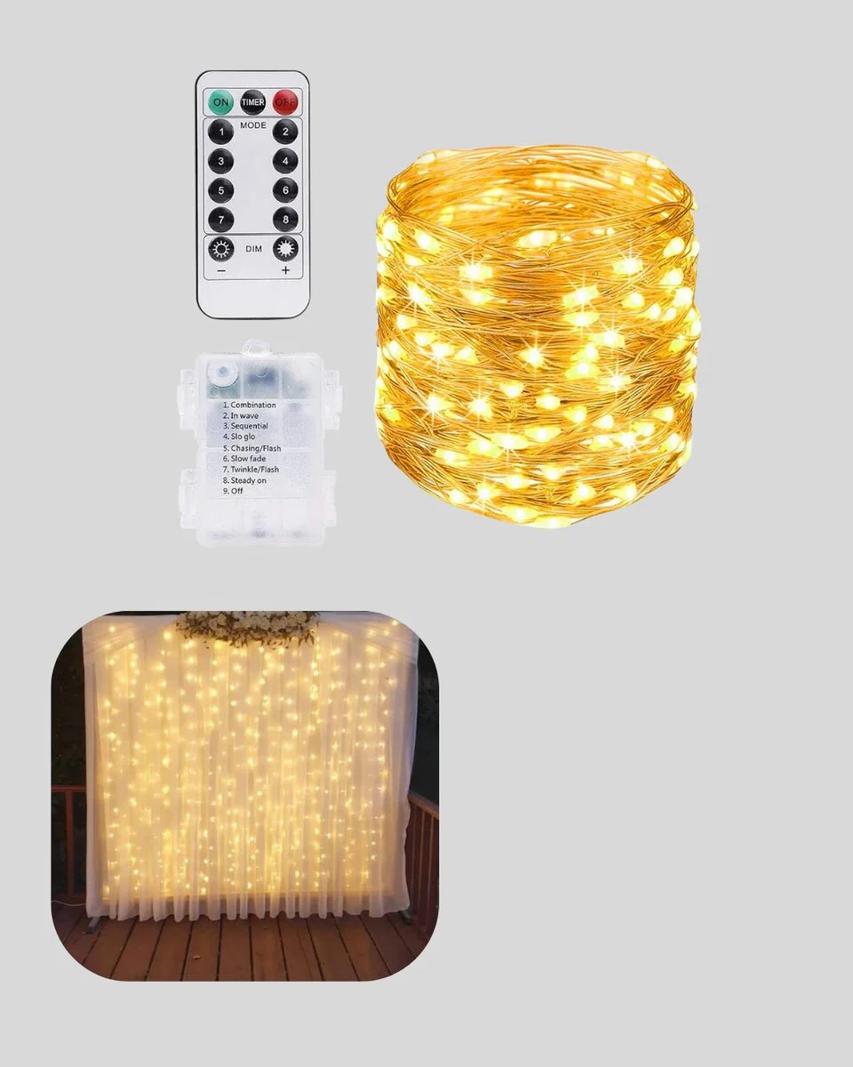 8 Fonksiyonlu Uzaktan Kumandalı Günışığı Perde Peri Led Dekoratif Işık