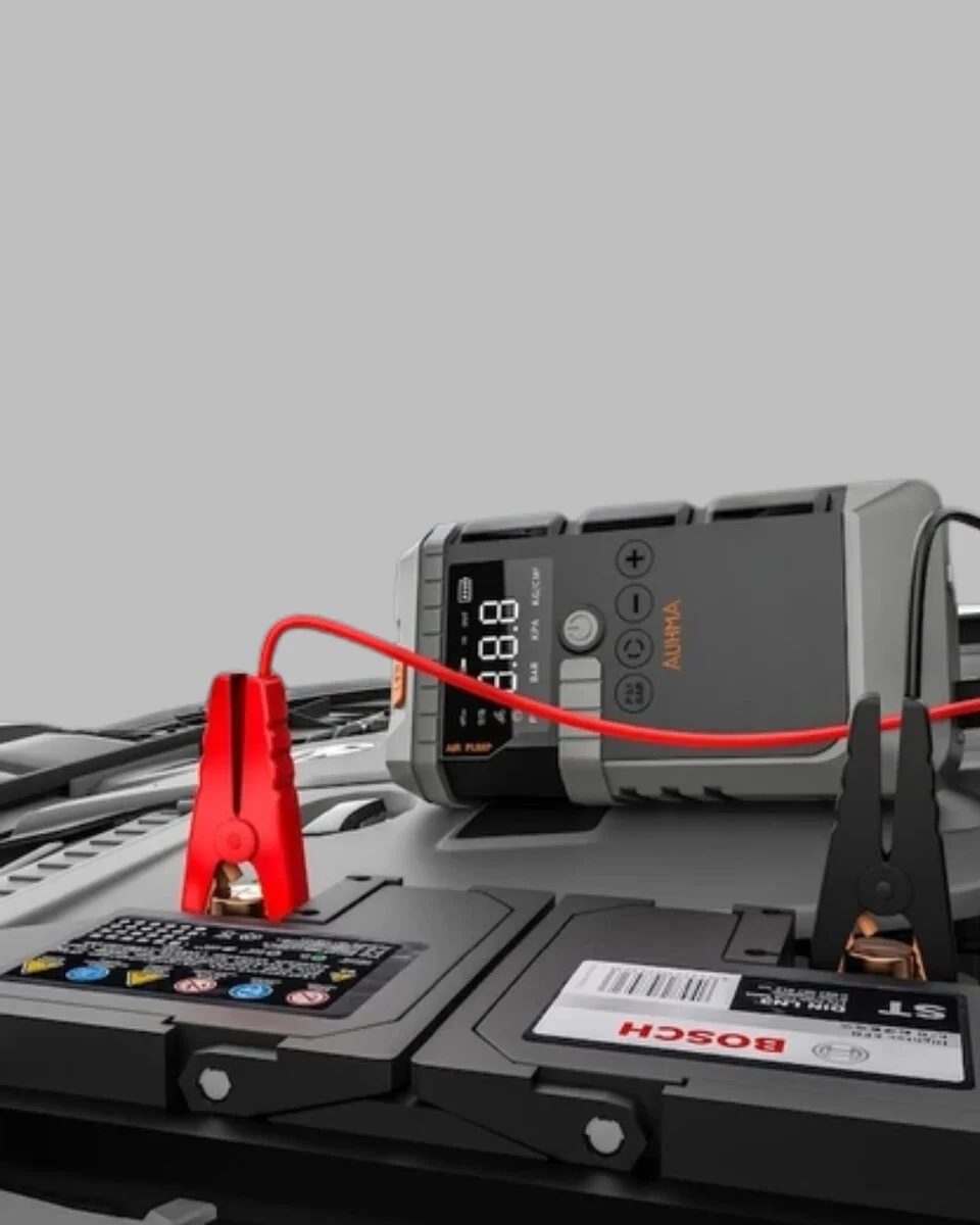 Şarjlı 12000 mAh Araç Akü Takviye ve Hava Kompresörü 4’ü 1 Arada