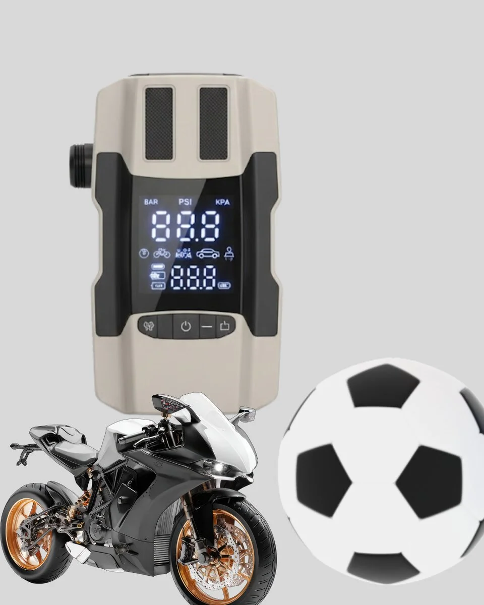 Araç Hava Pompası ve Akü Takviye Powerbank 12.000 mAh Çok Fonksiyonlu
