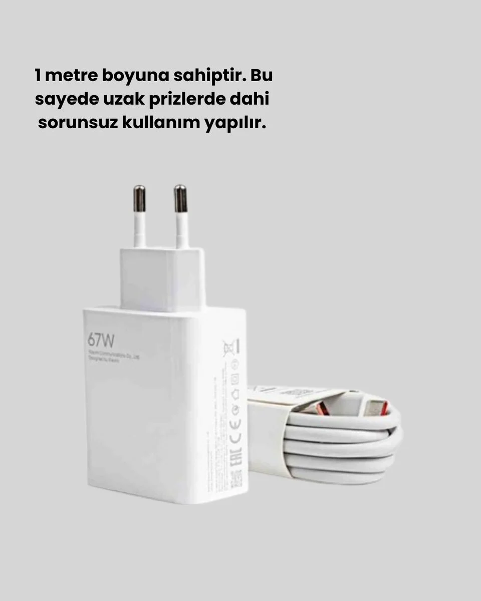 67 Watt Turbo Şarj Cihazı Motorola G30 G50 G60 G82 Uyumlu