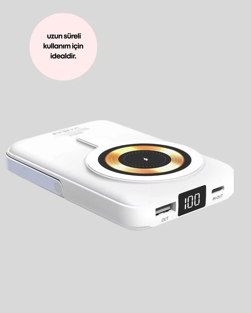 MagSafe Uyumlu Kablosuz Powerbank Hızlı Şarj Özellikli
