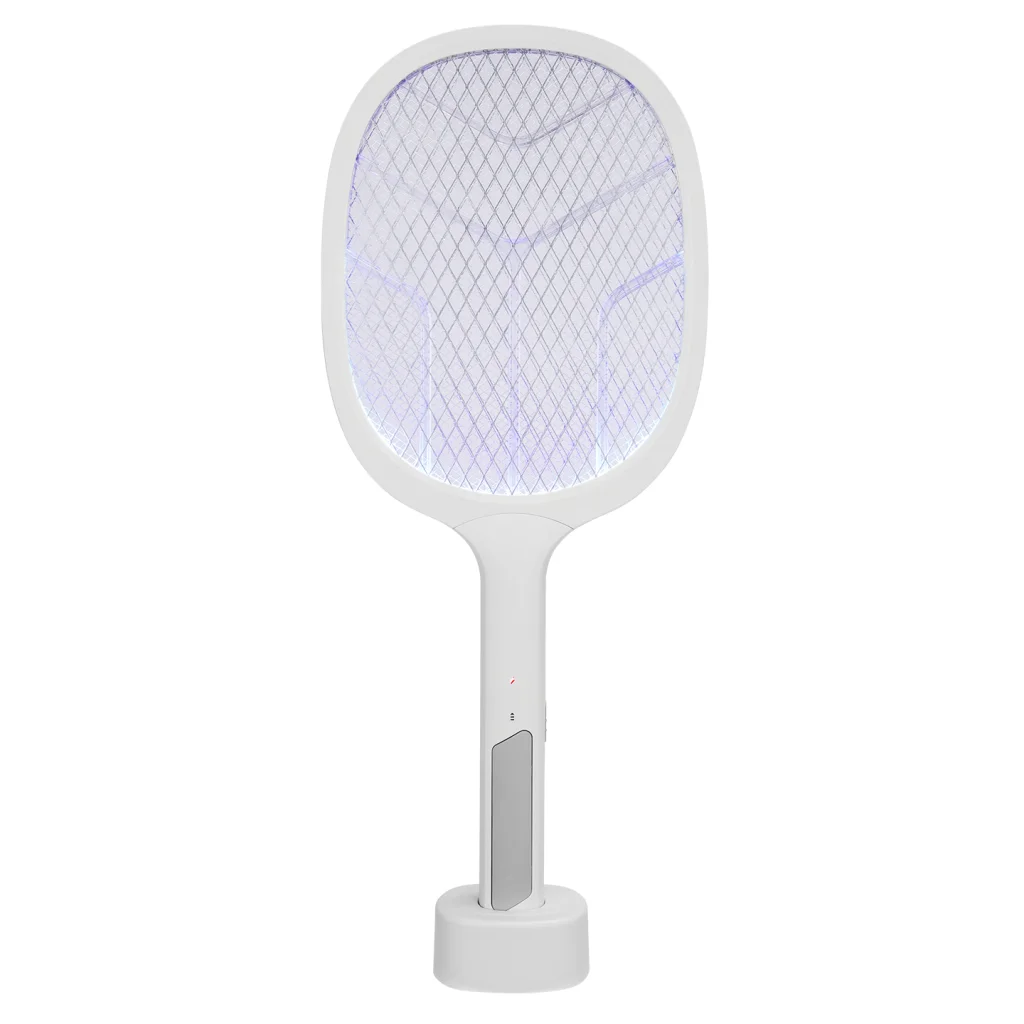 ASONIC AS-A25 Beyaz-Gri 3000V Raket Tipi UV Mor Işıklı 1200mAh Bataryalı Şarj Edilebilir Sinek Öldürücü(1923)