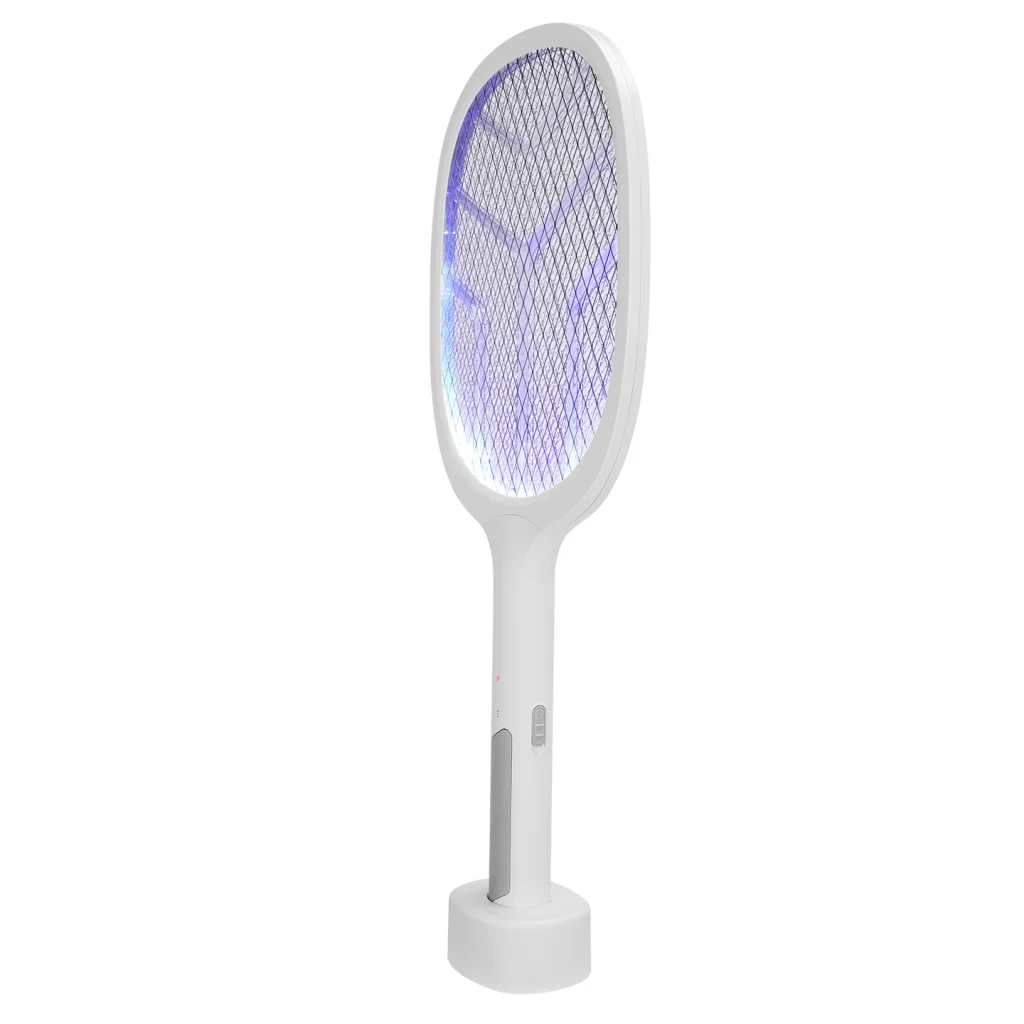 ASONIC AS-A25 Beyaz-Gri 3000V Raket Tipi UV Mor Işıklı 1200mAh Bataryalı Şarj Edilebilir Sinek Öldürücü(1923)