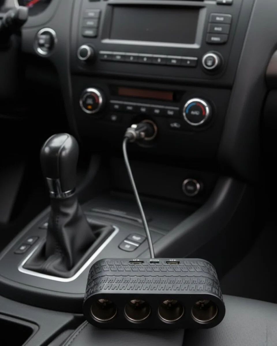 Araçlar İçin 4’lü Çakmak Çoklayıcı Type C USB ve Koruma Sistemli